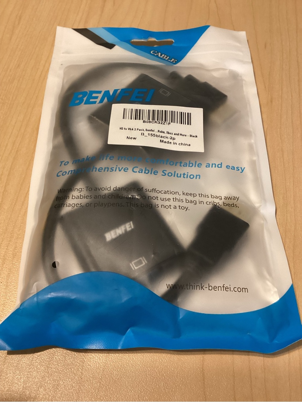 Black HDMI to VGA Adapter Cable - Compatible Laptop Video Converter 2-pack